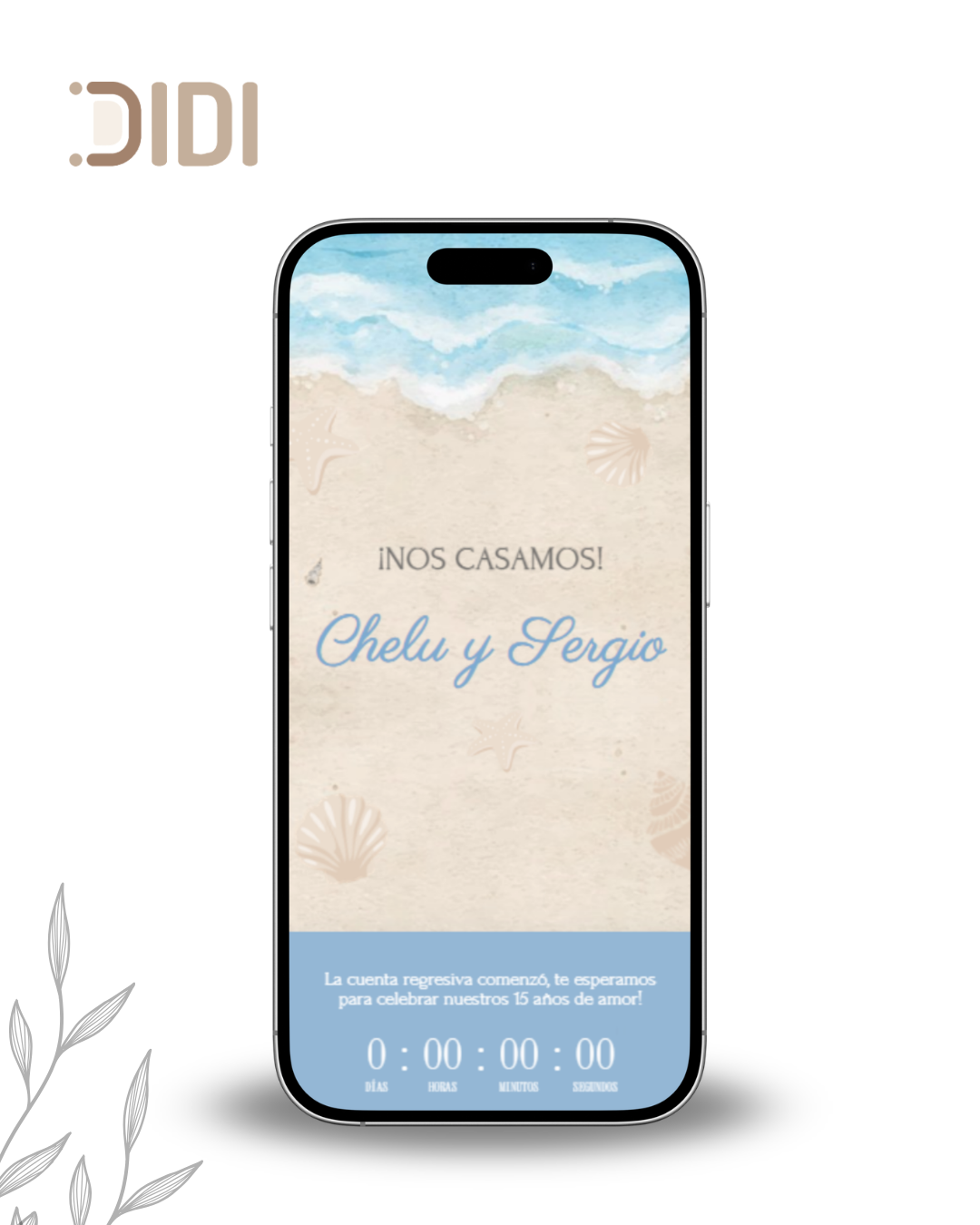 Invitaci&oacute;n XV Eucalipto y Dorado